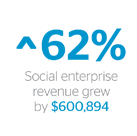 ^62% Social enterprise revenue grew by $600894