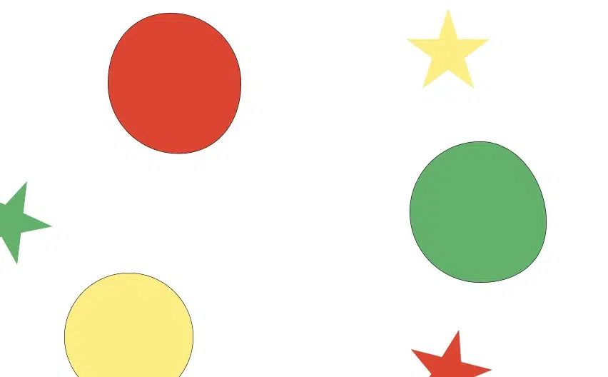 Ballon and stars in a white background paper